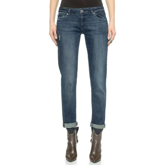 DL1961 Denim - 255. DL1961 Riley Boyfriend Crater Jeans Blue US 2 Extra Small XS 26